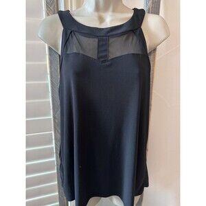 Adele & May Top Womens Large Black  Sheer Partial Sheer Blouse Knit